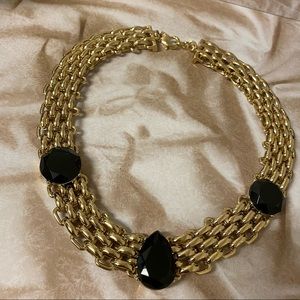 Gold and Black Statement Necklace